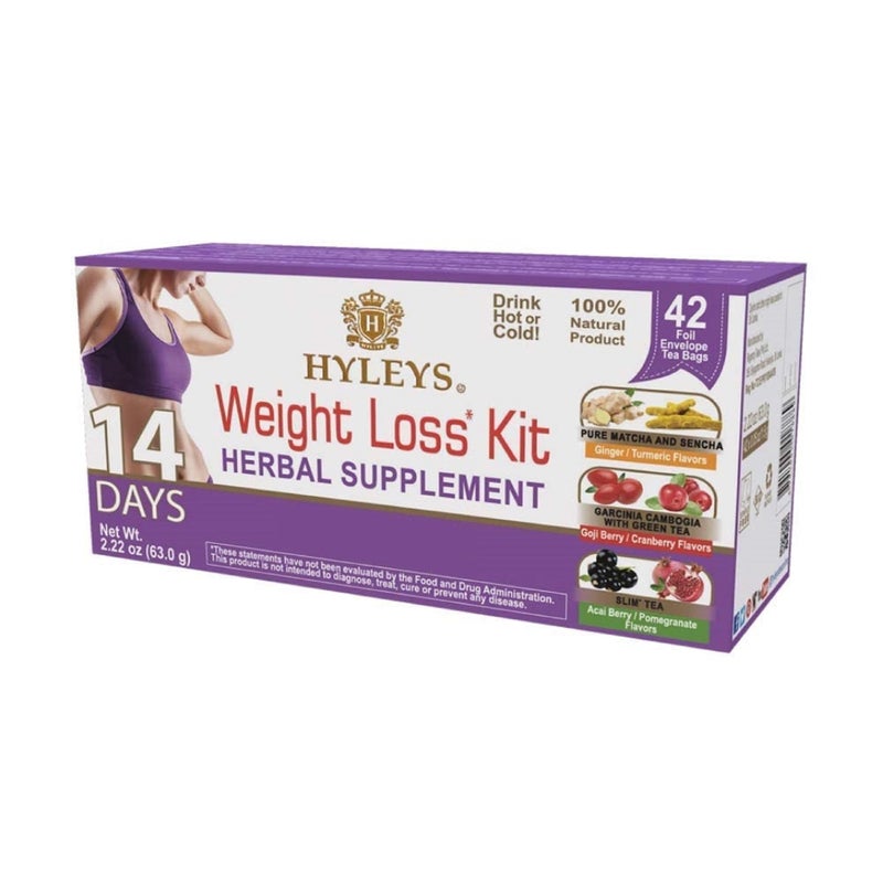 HYLEYS 14 Day Weight Loss Tea - 42 Tea Bags - Garcinia Cambogia, Matcha Green Tea, Senna & Natural Flavors - Supports Weight Loss, Digestion & Metabolism - Image 1